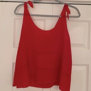 Club Monaco Red Silk Tank Top